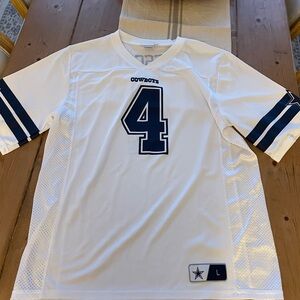 Dallas Cowboys Dak Prescott White and Blue Men's Sports Jersey